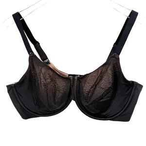 Wacoal Back Appeal Underwire Bra Size 42DD Black Full Coverage T-Shirt 855303